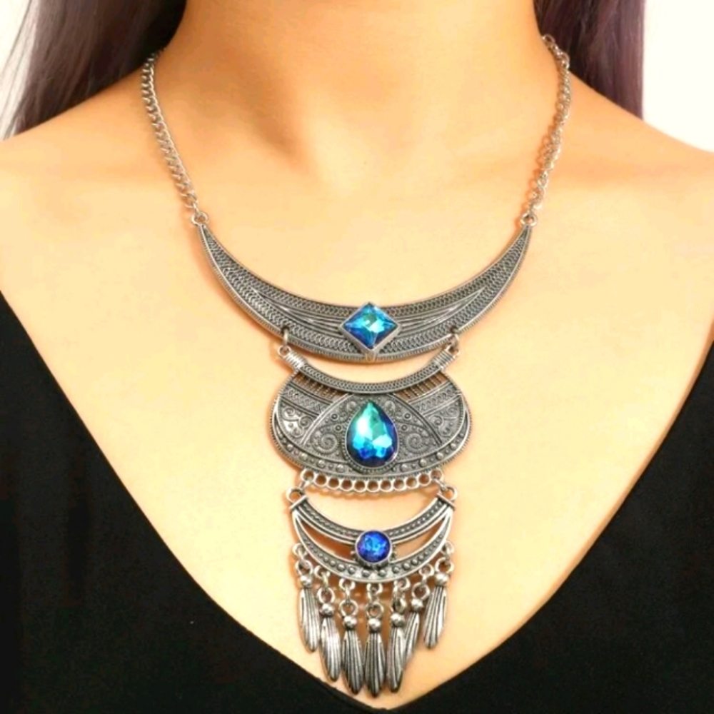 WATER DROP TASSEL BOHEMIAN  NECKLACE NEW